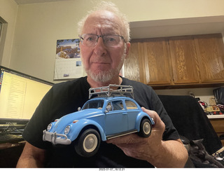 Adam and new car (model)