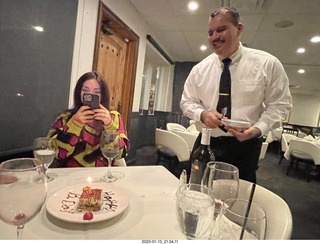 Tomaso's Italian Restaurant - our waiter - Happy Birthday - Olga