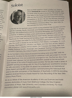 Kimmel Center - Verizon Hall - Philadelphia Orchestra program