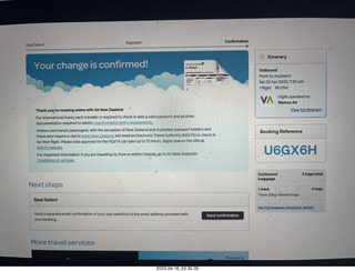 3 a1s. airline web page for later flights