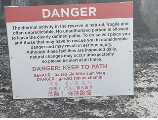 201 a1s. New Zealand - Hell's Gate - mud and thermal walk sign