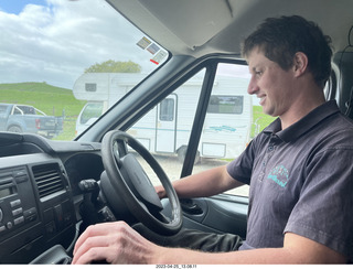 68 a1s. New Zealand - Spellbound Glowworm & Cave Tours - down to the cave - our guide  Kerrin