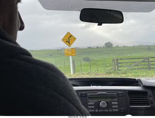 202 a1s. New Zealand - Spellbound Glowworm & Cave Tours - drive on the left sign