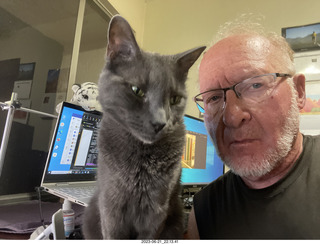 cat Miss Pris in Halo rescue center + Adam