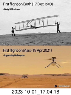 first flights on Earth and Mars