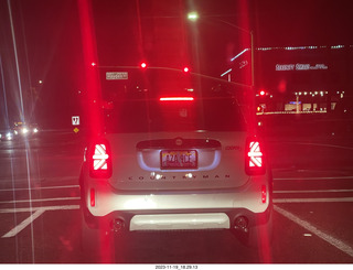 Austin Mini Cooper with silly wrong-way tail lights