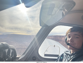 149 a20. Tyler flying N8377W without sunglasses