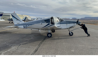 259 a20. Canyonlands Airport (CNY) - Tyler pushing N8377W back