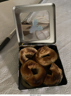 29 a23. Ken brought me Montreal bagels!