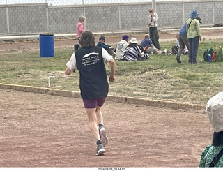 33 a24. Torreon eclipse day - Gwyneth Hueter running