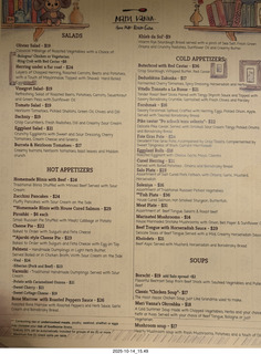 New York City - Russian restaurant menu