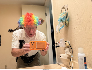 Adam on Halloween with Pickle on my shoulders