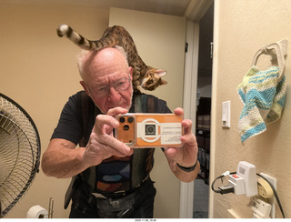 Noah and Adam and cat Pickle