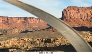 188 a2q. Utah - aerial - Happy Canyon landing with prop