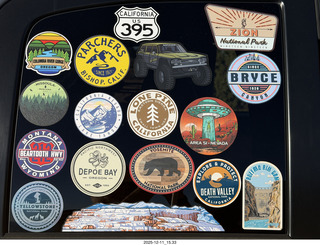 386 a2q. Utah - Canyonlands National Park - stickers on somebody else's car