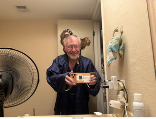 before concert, cat Pickle on my back