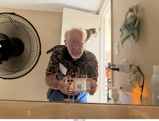 Adam with cat Pickle on my back