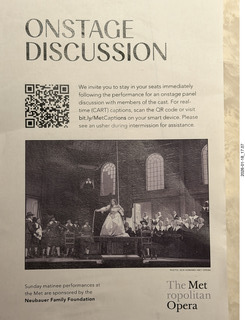 New York City - Manhattan - Lincoln Center - Metropolitan Opera - I Puritani program