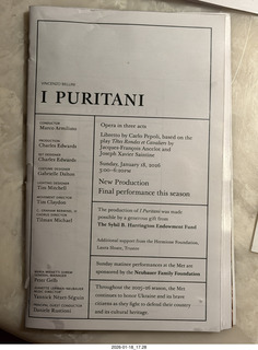New York City - Manhattan - Lincoln Center - Metropolitan Opera - I Puritani program