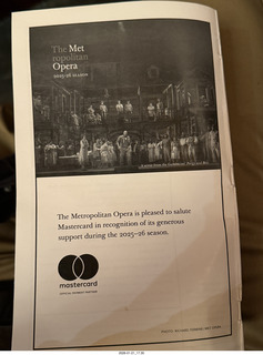 New York City - Manhattan - Metropolitan Opera Madama Butterfly - program
