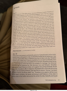New York City - Manhattan - Metropolitan Opera Madama Butterfly - program