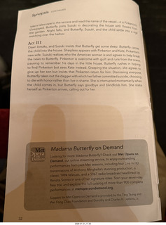 New York City - Manhattan - Metropolitan Opera Madama Butterfly - program