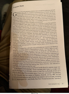 New York City - Manhattan - Metropolitan Opera Madama Butterfly - program