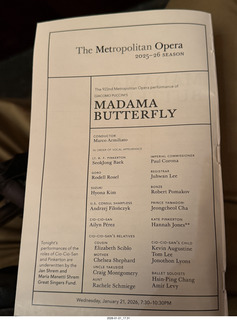 New York City - Manhattan - Metropolitan Opera Madama Butterfly - program