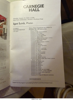 180 a2r. New York City - Manhattan - Carnegie Hall program (not my show)