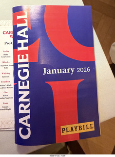 181 a2r. New York City - Manhattan - Carnegie Hall program (not my show)