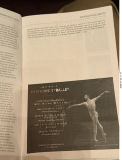 New York City - Manhattan - New York Ballet - program