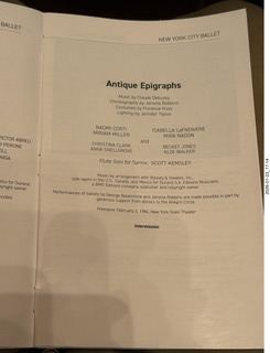 New York City - Manhattan - New York Ballet program
