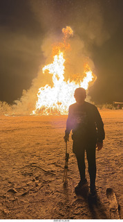 Arizona Flying Circus - night - Christmas trees on fire - Adam