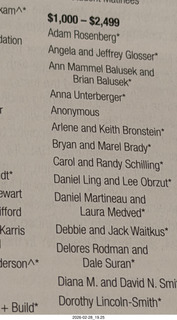 Scottsdale Arts - program with my name as a donor