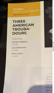 Arizona Musicfest - Three American Troubadours - program