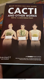 Phoenix Orpheum Theater - Ballet Arizona - Cacti and Other Works - program