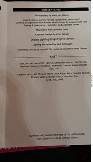 Phoenix Orpheum Theater - Ballet Arizona - Cacti and Other Works - program