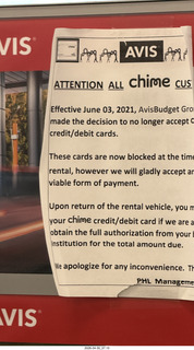 Avis - no more CHIME credit