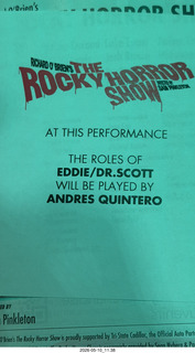 New York City - Rocky Horror Show program